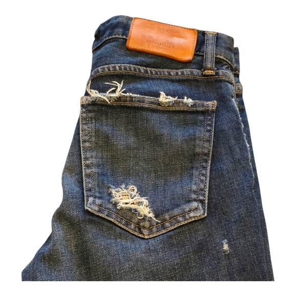 Moussy Vintage Jeans Womens 25 Blue Glendale Skinny Cropped Distressed Grunge - Picture 6 of 14